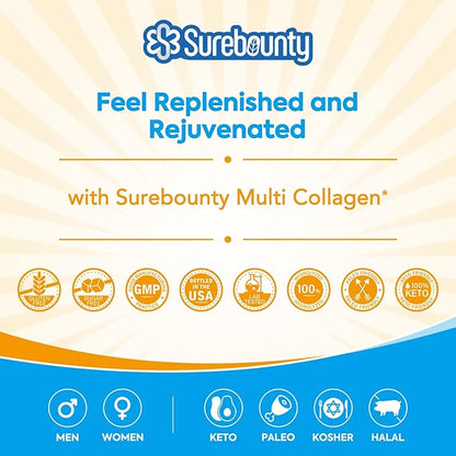 Multi Collagen Powder, Type I II 16oz