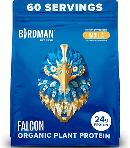 BIRDMAN Falcon Vegan Protein Powder Organic, 60 Servings 3.9 lb