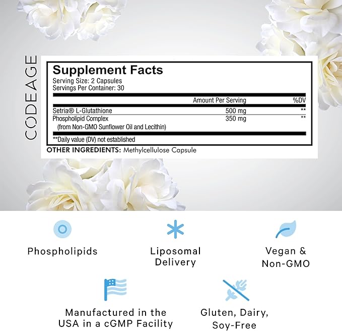 Codeage Liposomal Glutathione Supplement 60 Capsules