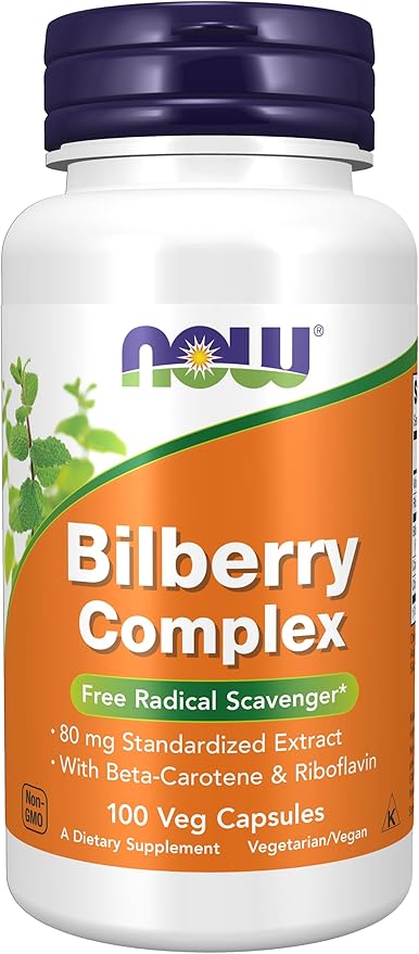 NOW Supplements, Bilberry (Vaccinium myrtillus)Complex 80 100 Veg
