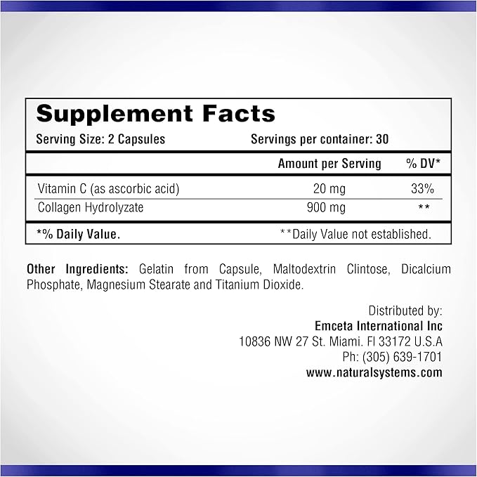 Collagen Plus Vitamin C by Natural 60 Capsules