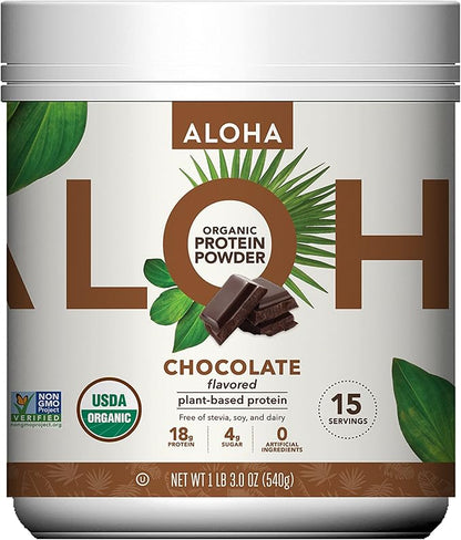 ALOHA Organic Plant Based Protein Powder, 19.6 oz, 15 Servings