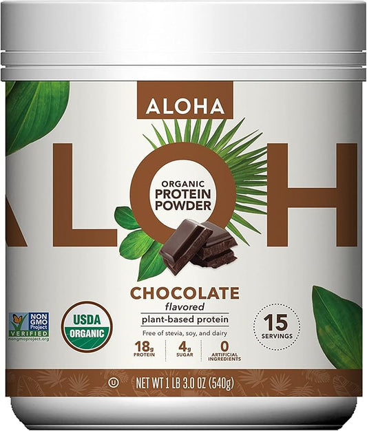 ALOHA Organic Plant Based Protein Powder, 19.6 oz, 15 Servings
