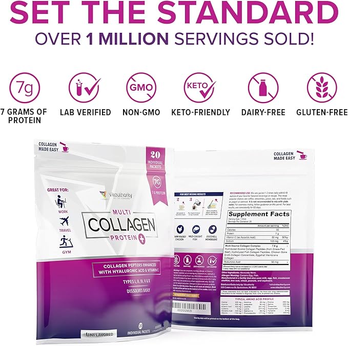 Multi Collagen Peptides Plus Hyaluronic Acid 20 Unflavored