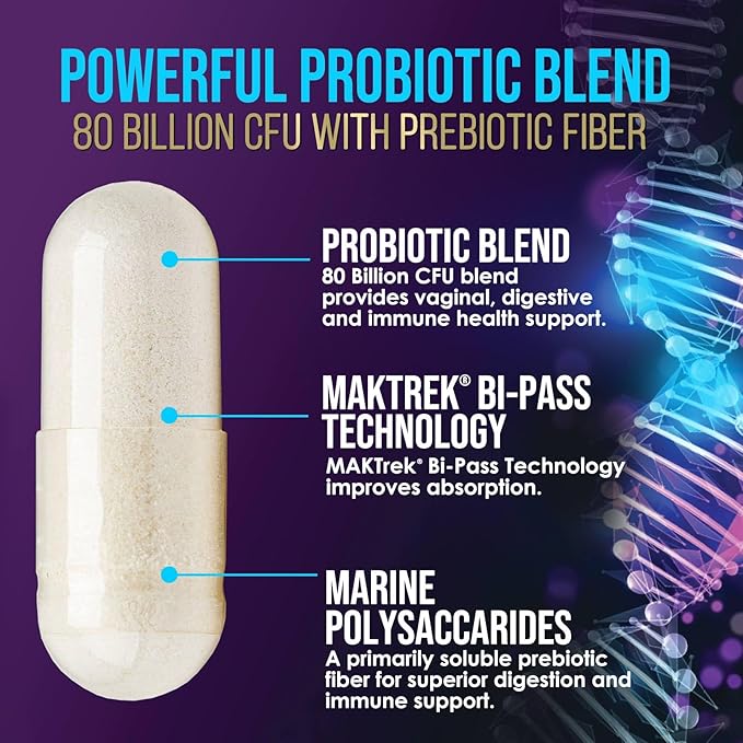 Probiotic Supplement 80 Billion CFU + 120 Capsules