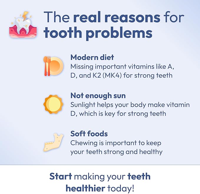Tooth Restore Supplement for Tooth Remineralization, Teeth Remineralization & Teeth Health, Oral Health Remineralizing Tooth Powder Capsules, Teeth and Gum Vitamins, Remineralize Teeth Vitamins