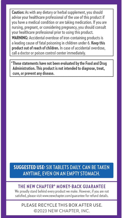 New Chapter Tiny Tabs Multivitamin 20+ Nutrients D3 + 192 Count