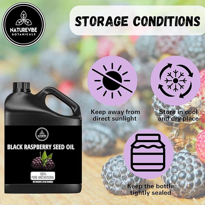 Naturevibe Botanicals Black Raspberry Oil 32 Ounces 100% Pure