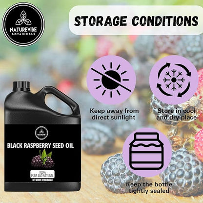 Naturevibe Botanicals Black Raspberry Oil 32 Ounces 100% Pure