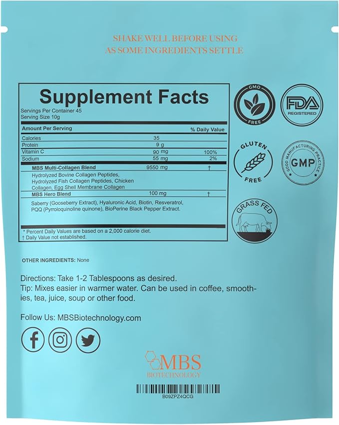45 Servings. Best Collagen Peptides Powder