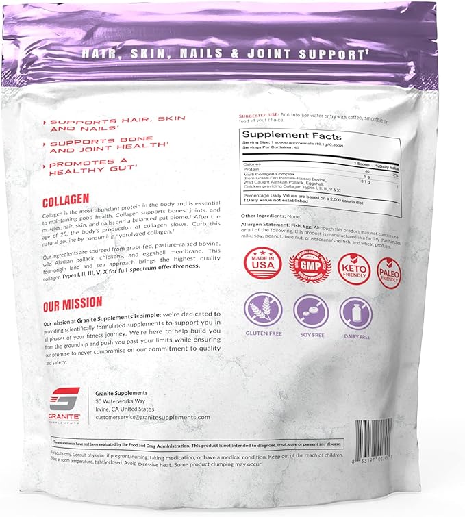 Granite Supplements Multi Collagen Peptides (45 Servings)