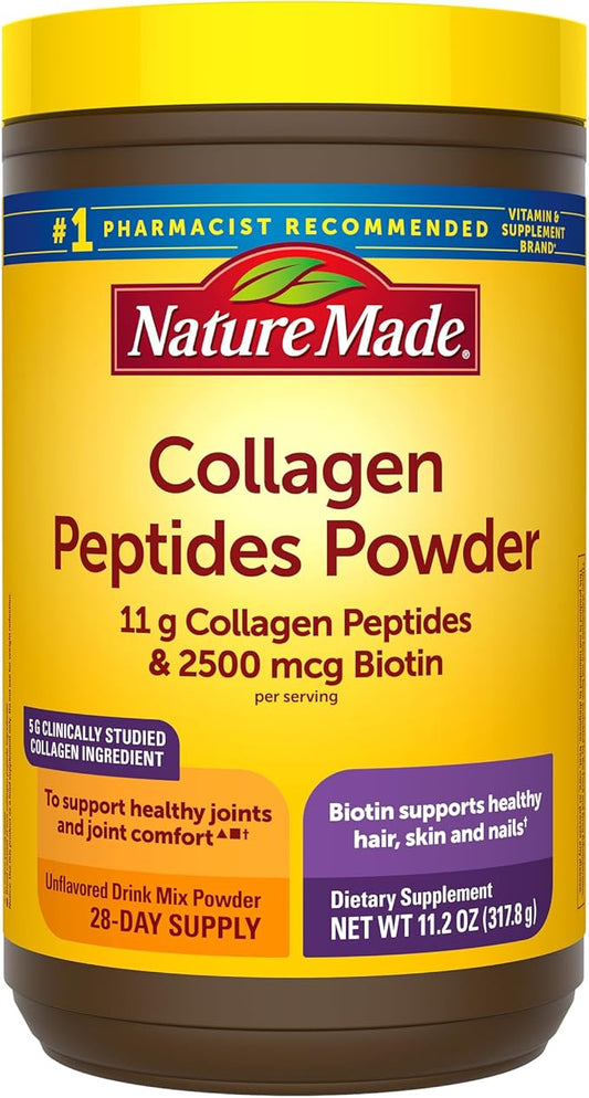 Nature Made Collagen Peptides Powder Type 1 and 3, Joint 11.2 oz, 28 Day