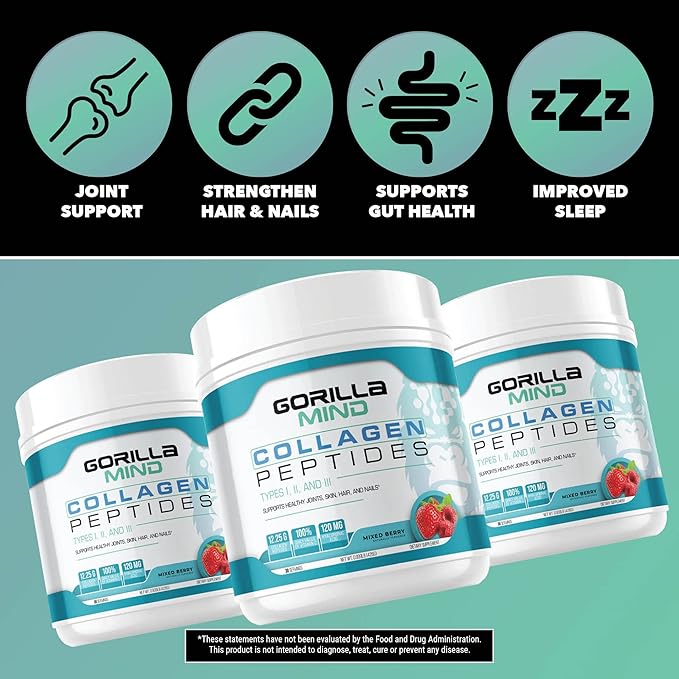 Gorilla Mind Collagen Peptides Powder 426g (Mixed