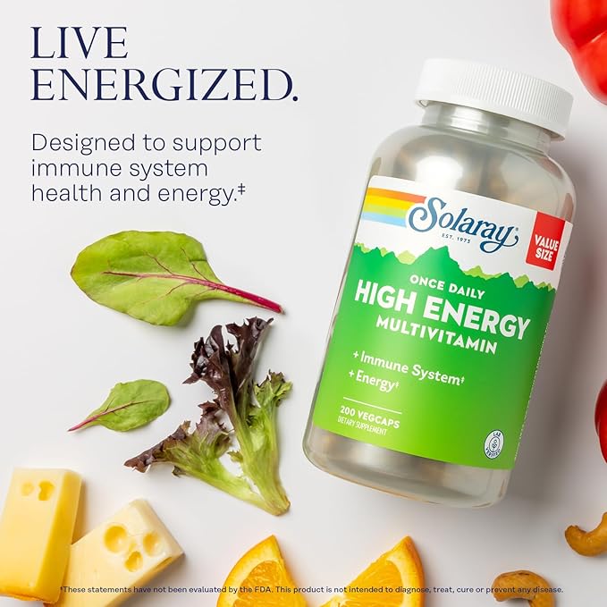 SOLARAY Once Daily High Energy Multivitamin, 200 Servings, 200 VegCaps