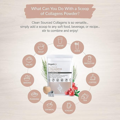 Organixx Clean Sourced Collagen Powder, Hydrolyzed (30 Servings)
