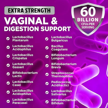 Probiotics for Women 60 Billion CFU & 16 Probiotic Strains with Prebiotics for Digestive Health, Womens Probiotic for Vaginal pH, Urinary & Immune Support with Cranberry, Gluten Free - 60 Capsules