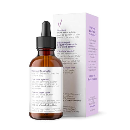 Proov Balancing Oil for Face and Body with 2500 mg bio-identical USP Natural Progesterone, MCT Oil and Vitamin E Oil l Vegan Moisturzing Skincare For Women | 1 Fluid oz/30mL