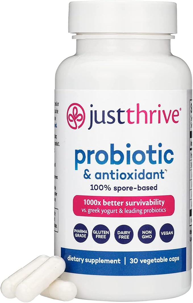 Just Thrive Probiotic & Antioxidant Supplement 100% Spore-Based 30 Caps