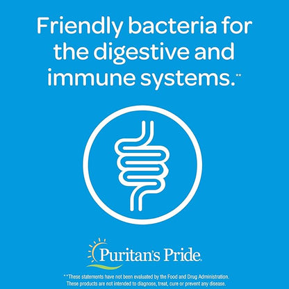 Puritan's Pride Probiotic Supplement, Acidophilus, Capsule, 250 Count(Pack 1)