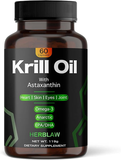 Antarctic Krill Oil 1000mg | Omega-3 | 60 Softgels