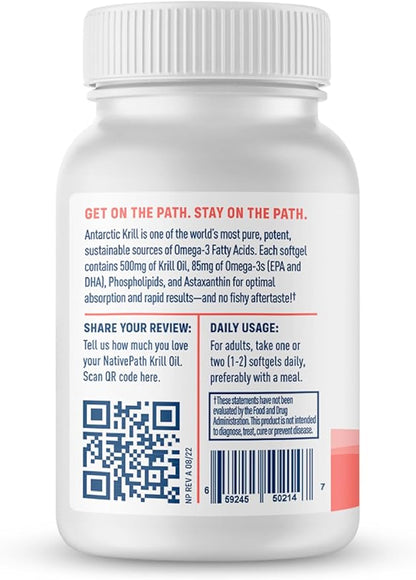 NativePath: Antarctic Krill Oil Omega-3 Fatty 90-Day Supply