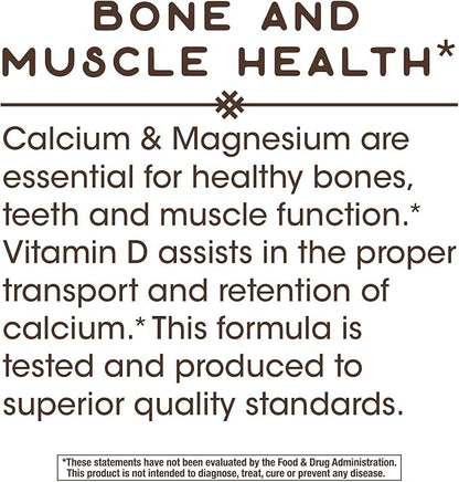 Nature's Way Calcium-Magnesium-Vitamin D Capsules, Supports 100 Capsules