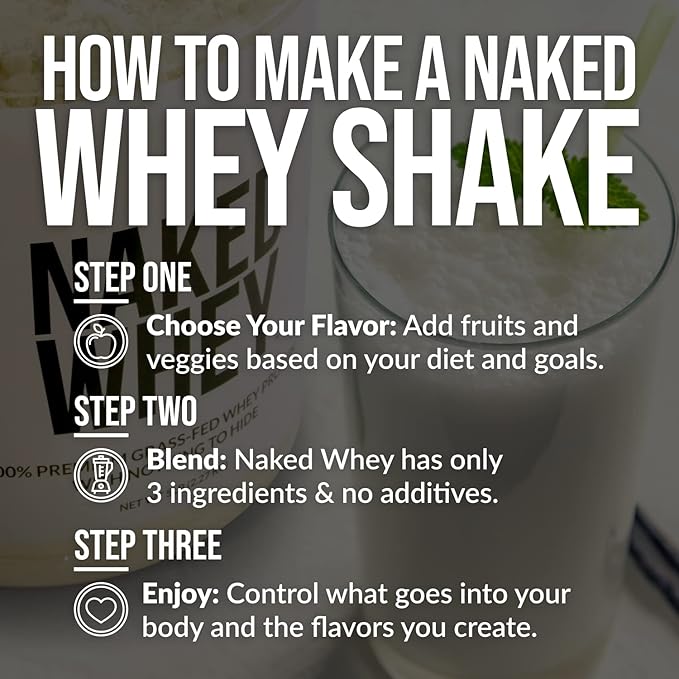 NAKED Whey Protein Supplement Powder, Chocolate, 60 Servings, 5 Ib