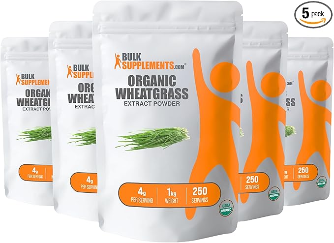 BulkSupplements.com Organic Wheatgrass Powder - Organic Superfoods Powder - Green Powder Superfood - Wheat Grass Powder - Vegan & Gluten Free, 4g per Serving (5 Kilograms - 11 lbs)
