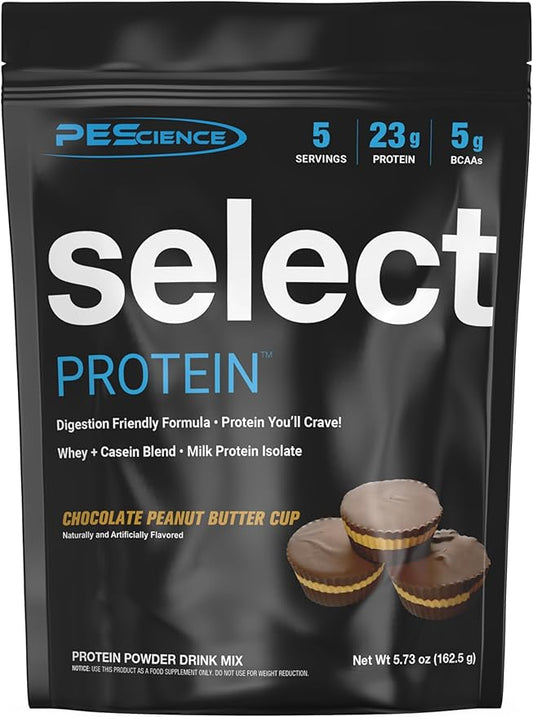 PEScience Select Low Carb Protein Powder, Chocolate Peanut Butter Cup, 5 Serving, Keto Friendly and Gluten Free