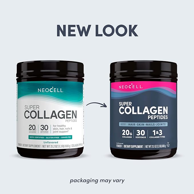 NeoCell Super Collagen Peptides, 20g Collagen 21.2 oz., 1 Canister