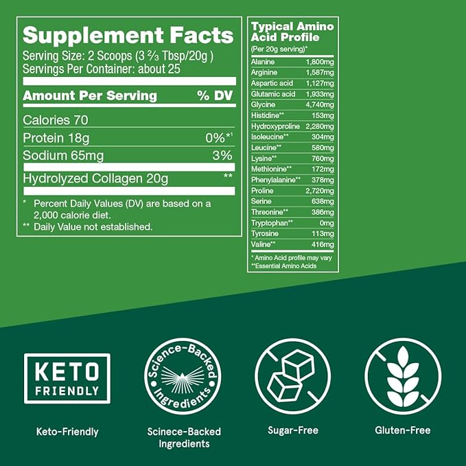 Bulletproof Unflavored Collagen Peptides Powder, 17.6