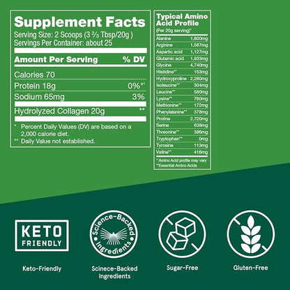 Bulletproof Unflavored Collagen Peptides Powder, 17.6