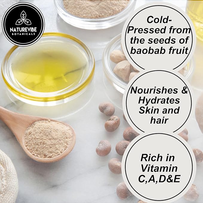 Naturevibe Botanicals Baobab Oil 32 Ounces 100% Pure