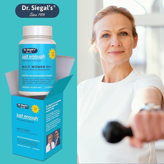 Dr. Siegal's Just Enough Multivitamin and 50 Plus, 60 Capsules, 60 Servings, 50 and