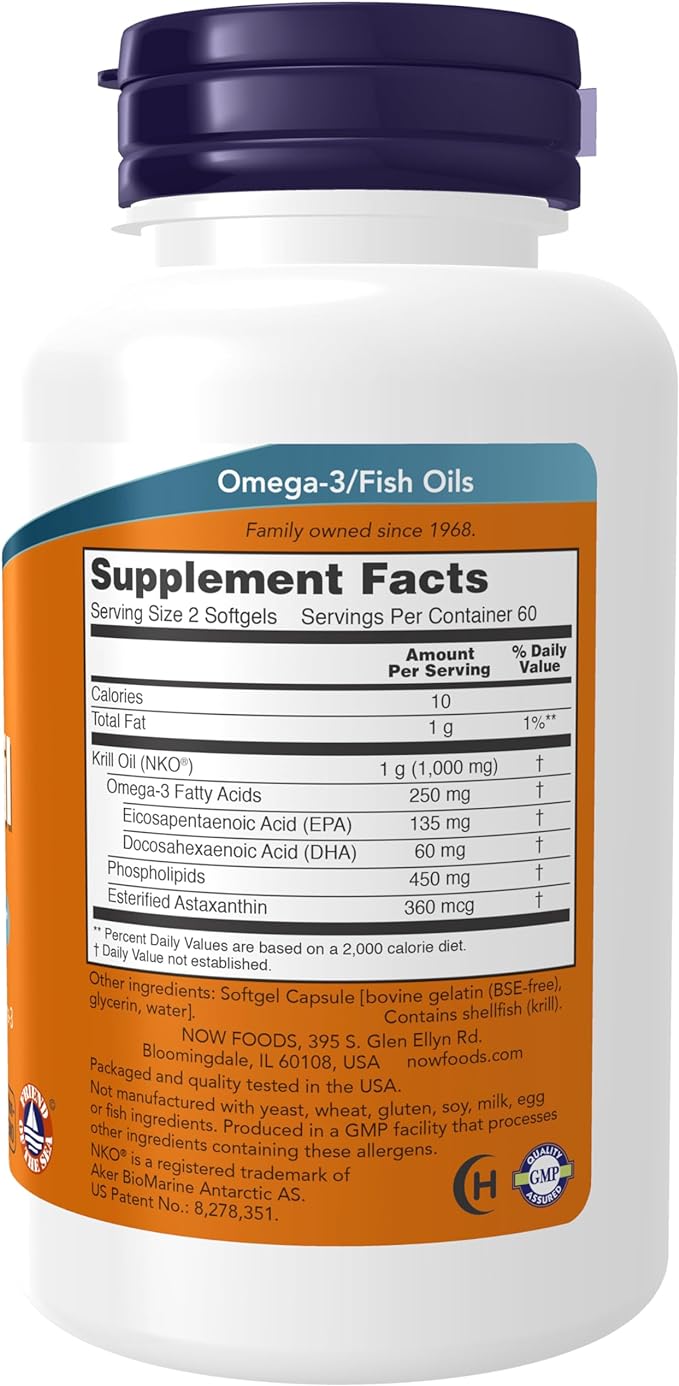 NOW Supplements, Neptune Krill Oil 500 Omega-3, Cardiovascular 120 Softgels
