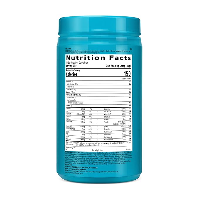 GNC Total Lean Shake 25 Classic | Meal Replacement with Fiber | Fuels Metabolism and Supports Muscle | Swiss Chocolate | 16 Servings