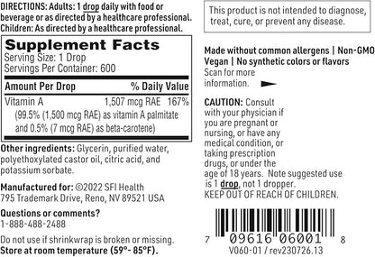 Klaire Labs Micellized Vitamin A Liquid 5000 IU (1 oz 600 Servings)