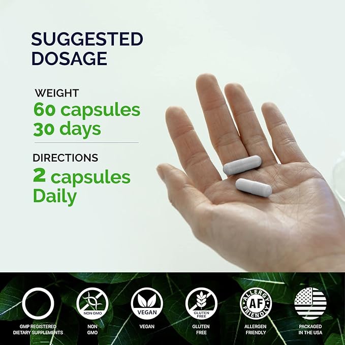 Ashwagandha 250mg Capsules with Magnesium & 5% Withanolides, 60 Caps
