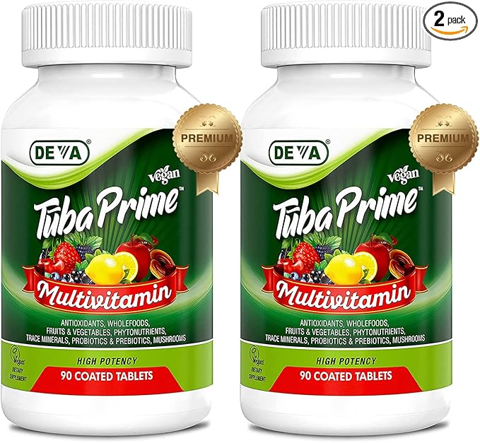 DEVA Tuba Prime Vegan Multivitamin High-Potency 90 Tabs, 2-Pack