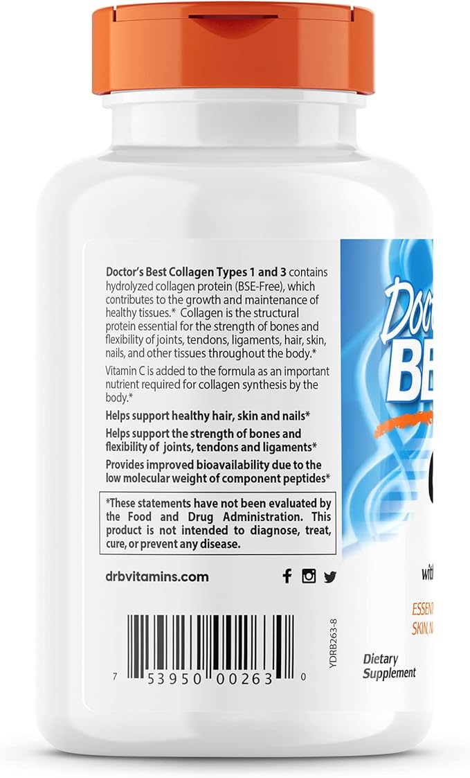 Doctor's Best Collagen Types 1 & 3 with 500 mg, 240 Caps (DRB-00263)