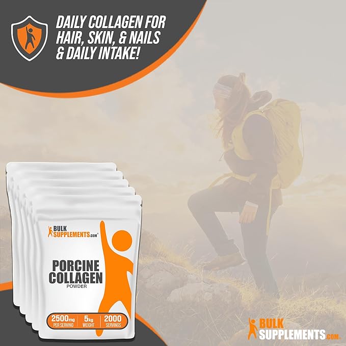 BulkSupplements.com Porcine Collagen Powder 2500mg per 5kg (11 (11 lbs)