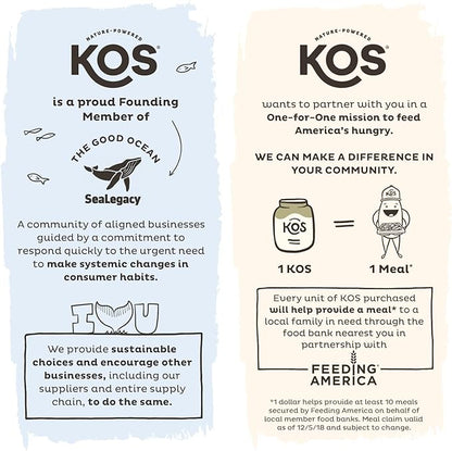 KOS Plant Based Protein Powder, Vanilla 10 Servings