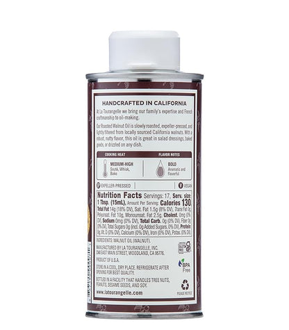 La Tourangelle, Roasted Walnut Oil, Plant-Based Source of Omega-3 Fatty Acid, Cooking, Baking, & Beauty, 8.45 fl oz
