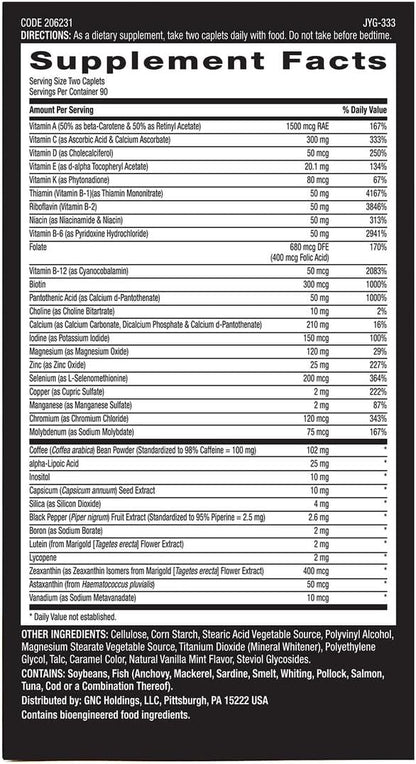 GNC Mega Men Energy & Metabolism Multivitamin 180 Count