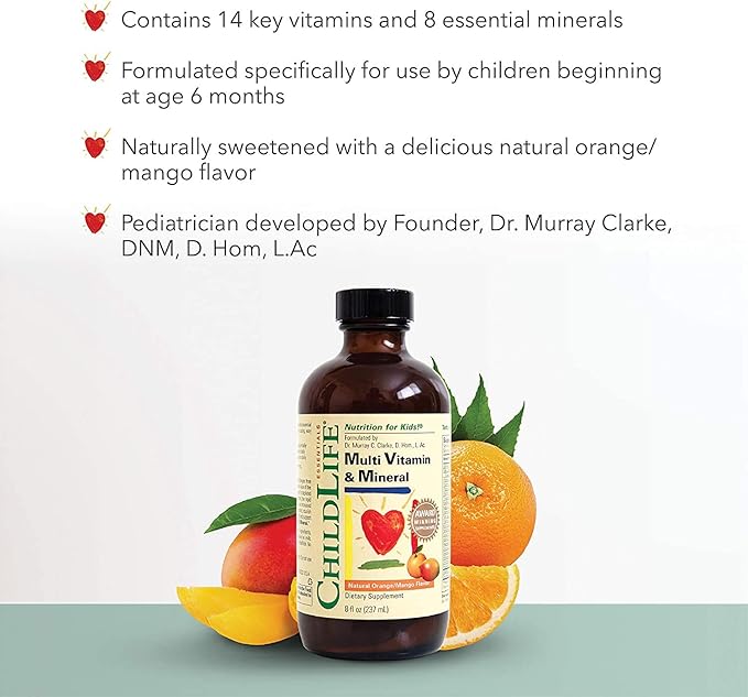 CHILDLIFE ESSENTIALS, Kids Liquid Multivitamin and 8 Fl