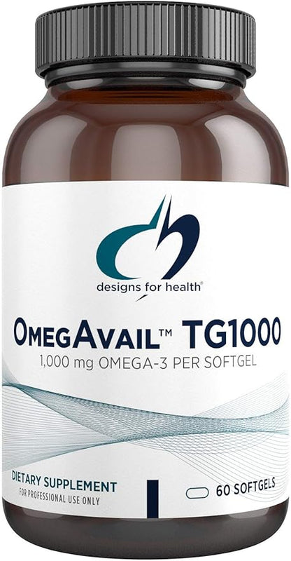Designs for Health OmegAvail TG1000 1000mg Omega-3 Omega-3 Per (60 Softgels)