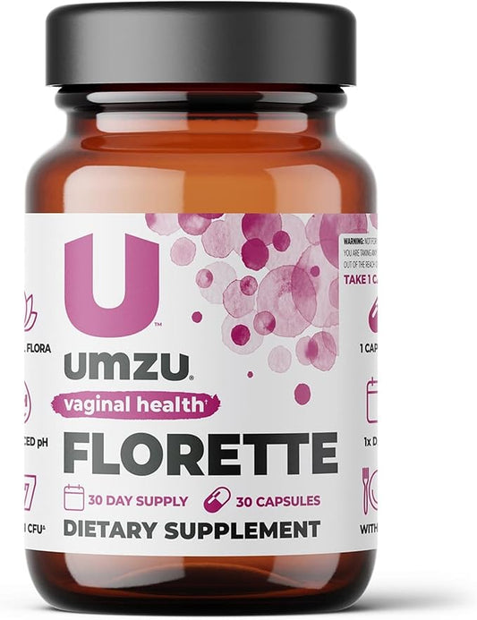 UMZU Florette Vaginal Probiotic Supplement 37B CFU (30 Day 30 Capsules)