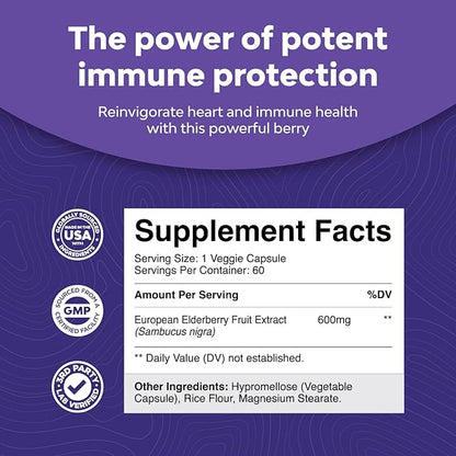 Black Elderberry Capsules Antioxidant Supplement