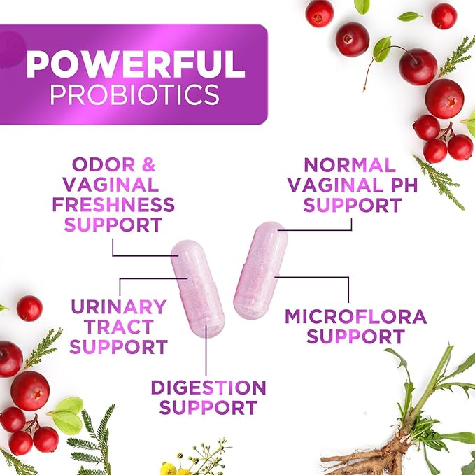 Probiotics for Women 60 Billion CFU & 16 Probiotic Strains with Prebiotics for Digestive Health, Womens Probiotic for Vaginal pH, Urinary & Immune Support with Cranberry, Gluten Free - 120 Capsules