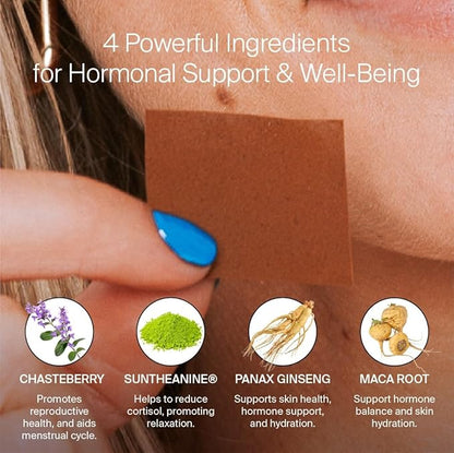 BIOSTRIPS® Hormone Health - Hormone Health for Women - Oral Supplement Strips - 4-in-1 Hormone Harmony - Supports Energy, Skin, Sleep, Hot Flashes - Chasteberry, L-Theanine, Ginseng, Maca Root - 30ct